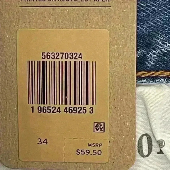 NWT Levi’s 501 Short  The Original Jean Denim Western Style High Rise Fitted 34 - Picture 9 of 10
